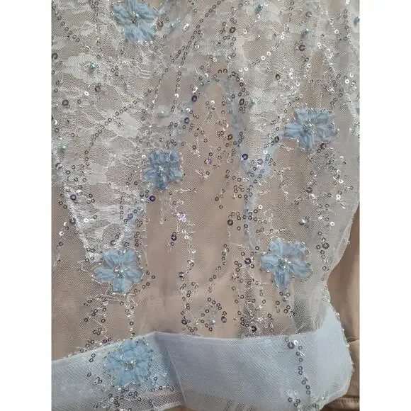 XO By Sophia Exclusive Light Sky Ice Blue Corset Long Prom Formal Dress Size 4 - Picture 12 of 16